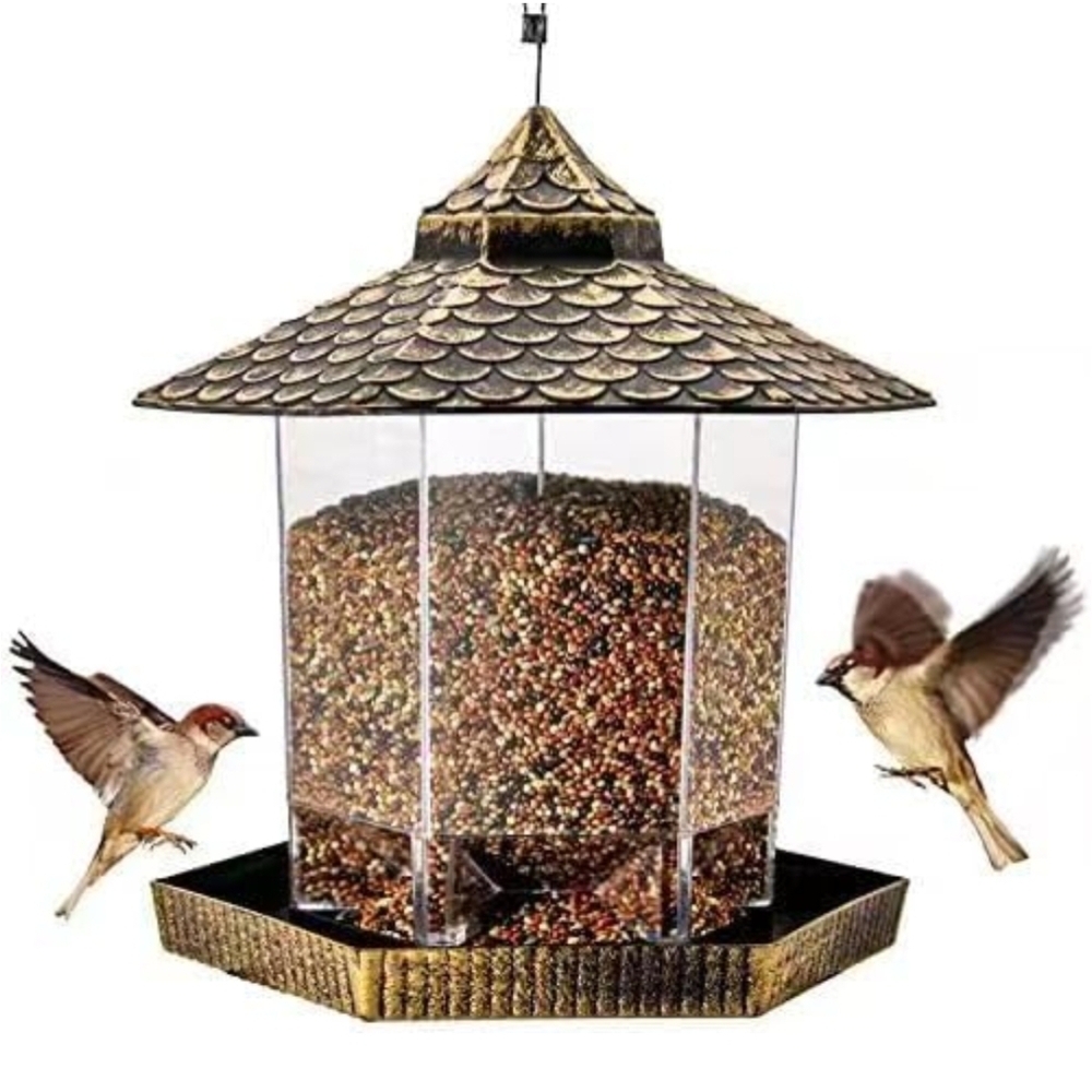 Gold Bird Feeder for Outdoor Use